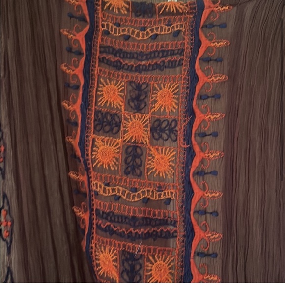 Free People Maroon all of your feelings embroidered top XS - Picture 3 of 5